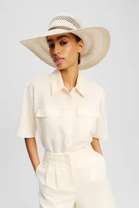 Klobúk Karl Lagerfeld K/Autograph Belt Straw Hat Natural