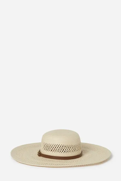 Klobúk Karl Lagerfeld K/Autograph Belt Straw Hat Natural