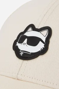 Šiltovka Karl Lagerfeld Ikon Choupette Patch Cap Cannoli Cream