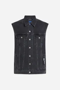 Vesta Karl Lagerfeld Jeans Klj Relaxed Denim Vest Print Washed Black