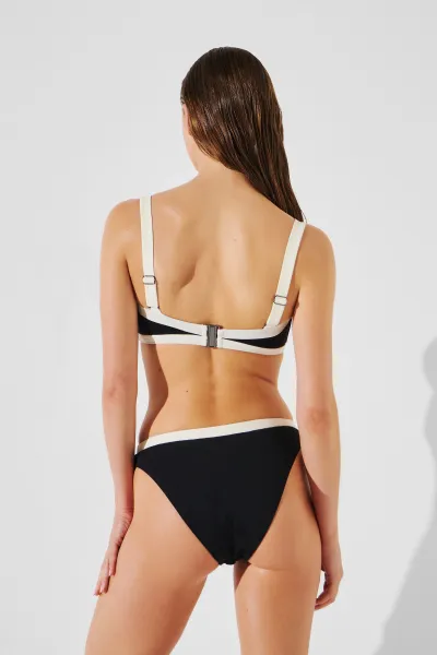 Plavky Karl Lagerfeld Monochrome Bikini Bottom White/Black