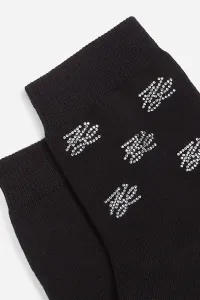 Ponožky Karl Lagerfeld K/Autograph Rhinestone 2P Sock Black/Cream