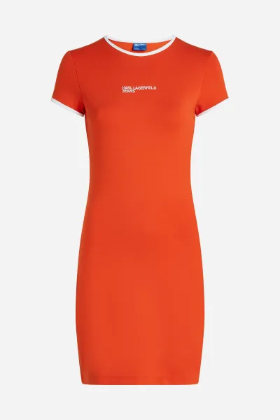 Šaty Karl Lagerfeld Jeans Klj Cap Sleeve Milano Dress Poinciana