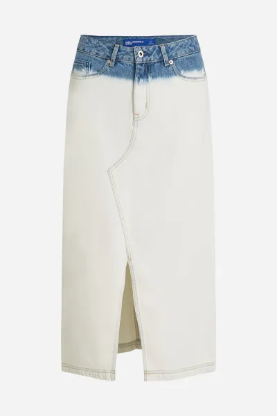 Sukňa Karl Lagerfeld Jeans Klj Ombre Denim Midi Skirt Blue Ombre