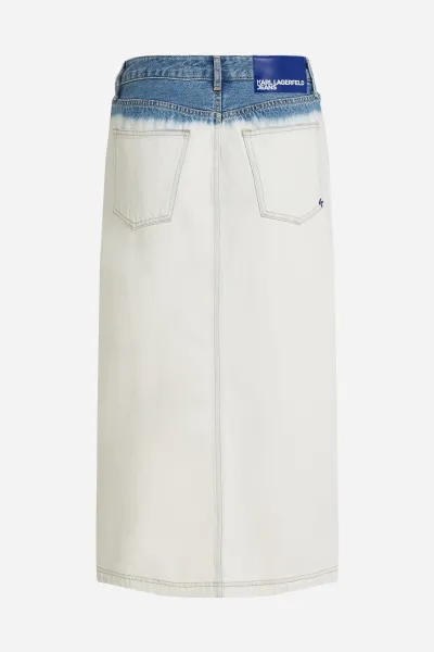 Sukňa Karl Lagerfeld Jeans Klj Ombre Denim Midi Skirt Blue Ombre