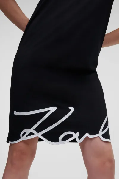 Šaty Karl Lagerfeld Karl Signature Hem Dress Black