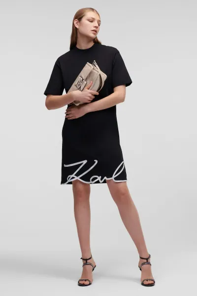 Šaty Karl Lagerfeld Karl Signature Hem Dress Black