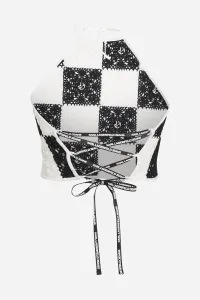 Sveter Karl Lagerfeld Jeans Klj Crochet Fitted Top Black/White