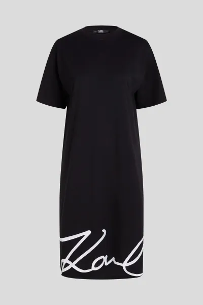 Šaty Karl Lagerfeld Karl Signature Hem Dress Black