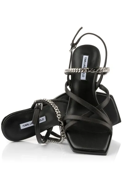 Sandále Karl Lagerfeld Karmel Signia Chain Strap Black Lthr