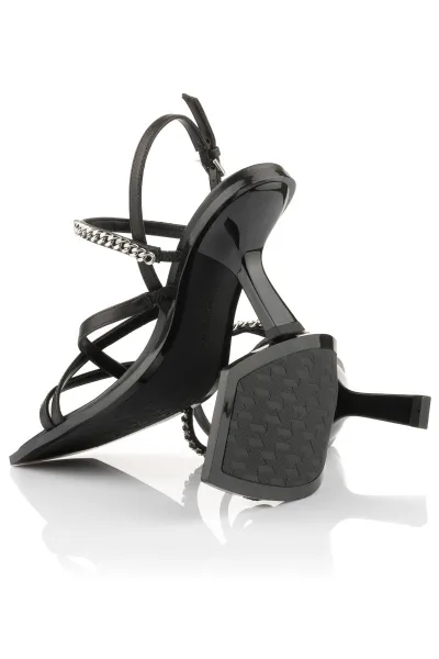 Sandále Karl Lagerfeld Karmel Signia Chain Strap Black Lthr