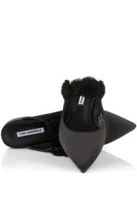 Sandále Karl Lagerfeld Kerrie Flora Mj Mule Black Satin Text Mono