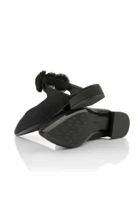 Sandále Karl Lagerfeld Kerrie Flora Mj Mule Black Satin Text Mono