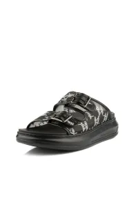 Šľapky Karl Lagerfeld Kapri Slide Sparkle 2-Strap Black Mesh Text W/Silver