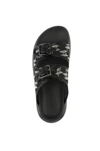 Šľapky Karl Lagerfeld Kapri Slide Sparkle 2-Strap Black Mesh Text W/Silver
