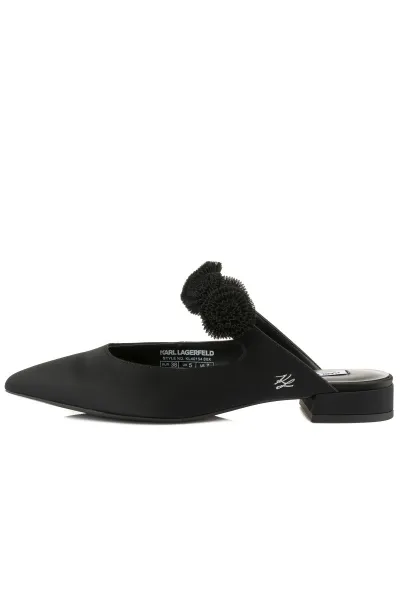 Sandále Karl Lagerfeld Kerrie Flora Mj Mule Black Satin Text Mono
