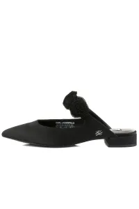 Sandále Karl Lagerfeld Kerrie Flora Mj Mule Black Satin Text Mono