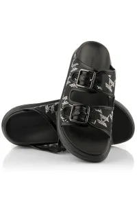 Šľapky Karl Lagerfeld Kapri Slide Sparkle 2-Strap Black Mesh Text W/Silver