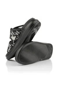 Šľapky Karl Lagerfeld Kapri Slide Sparkle 2-Strap Black Mesh Text W/Silver