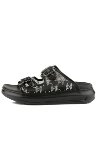 Šľapky Karl Lagerfeld Kapri Slide Sparkle 2-Strap Black Mesh Text W/Silver