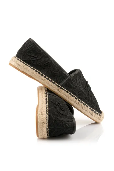 Espadrilky Karl Lagerfeld Kamini Orchid Lace Slip On Black Mesh