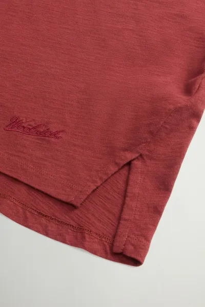 Tričko Woolrich Slub Cotton Tee Madder Brown