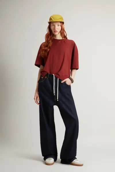 Tričko Woolrich Slub Cotton Tee Madder Brown
