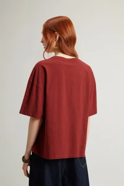 Tričko Woolrich Slub Cotton Tee Madder Brown