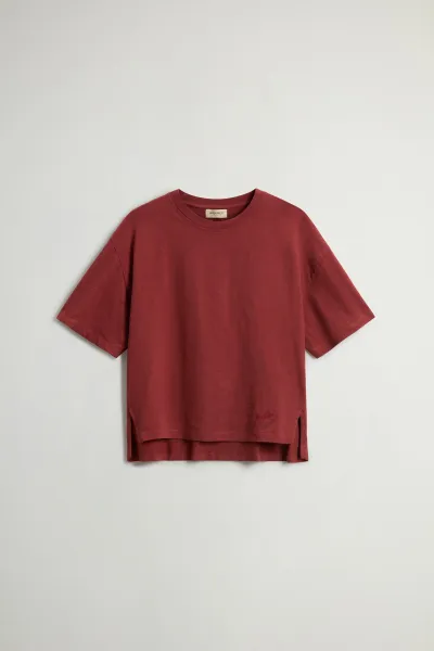 Tričko Woolrich Slub Cotton Tee Madder Brown