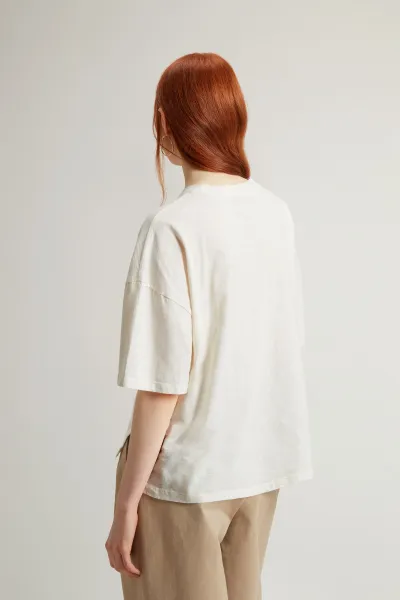 Tričko Woolrich Slub Cotton Tee Jet Stream