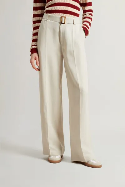 Nohavice Woolrich Viscose Linen Pant Light Oak