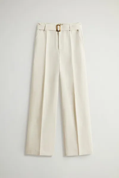 Nohavice Woolrich Viscose Linen Pant Light Oak
