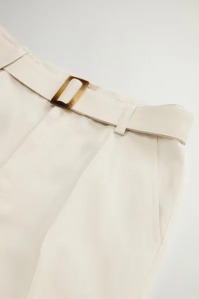 Nohavice Woolrich Viscose Linen Pant Light Oak