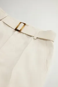 Nohavice Woolrich Viscose Linen Pant Light Oak