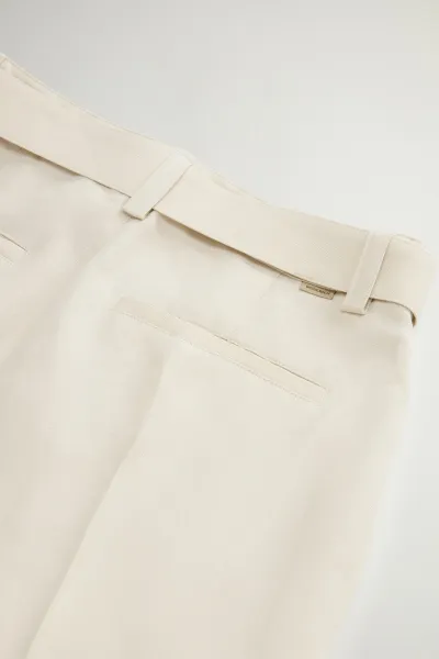 Nohavice Woolrich Viscose Linen Pant Light Oak