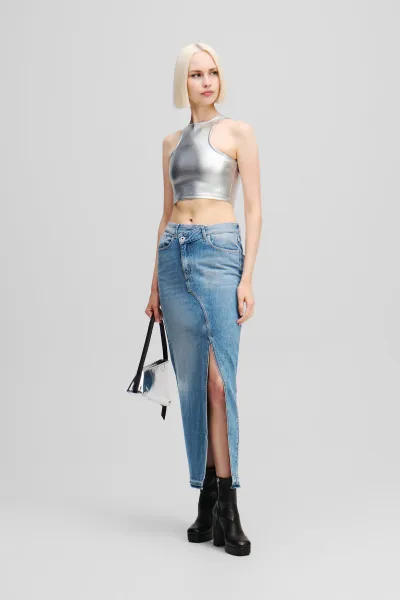 Top Karl Lagerfeld Jeans Klj Metallic Top Metallic Grey