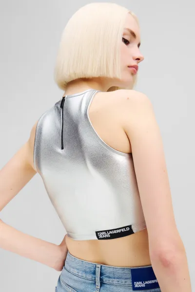 Top Karl Lagerfeld Jeans Klj Metallic Top Metallic Grey