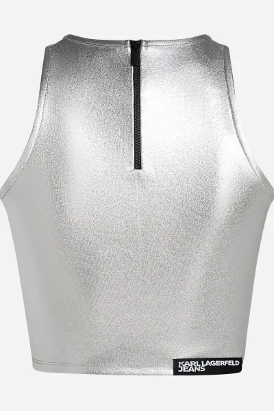 Top Karl Lagerfeld Jeans Klj Metallic Top Metallic Grey