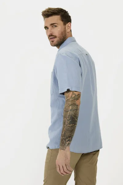 Košeľa Camel Active Shortsleeve Shirt Smoke Blue