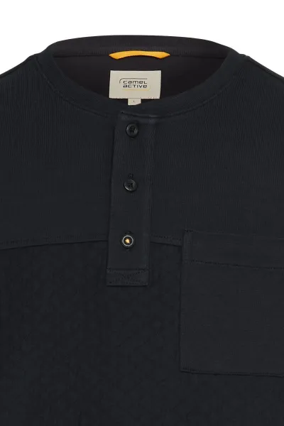 Tričko Camel Active Henley 1/1 Arm Dark Indigo