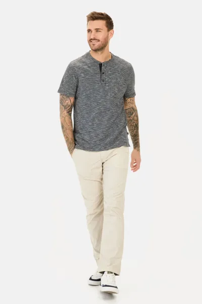 Tričko Camel Active Henley 1/2 Arm Dark Indigo