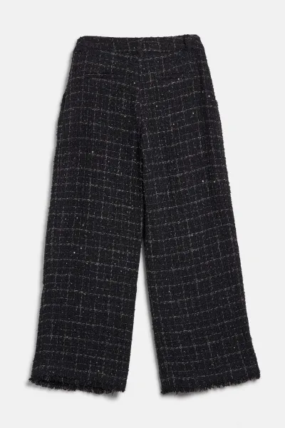 Nohavice Karl Lagerfeld Boucle Pants Black/Silver