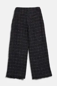 Nohavice Karl Lagerfeld Boucle Pants Black/Silver