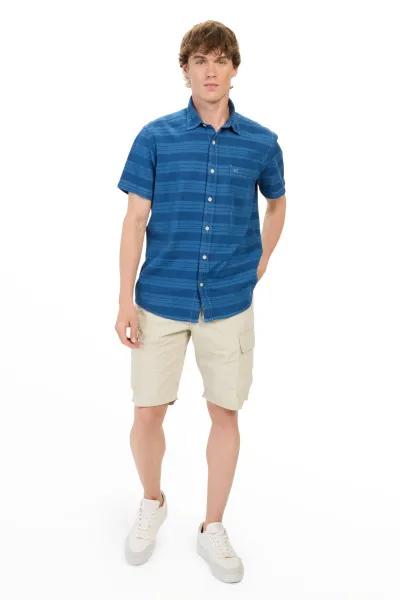 Košeľa Camel Active Shortsleeve Shirt Bleach Blue
