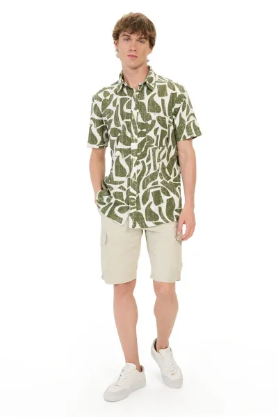 Košeľa Camel Active Shortsleeve Shirt Ecru