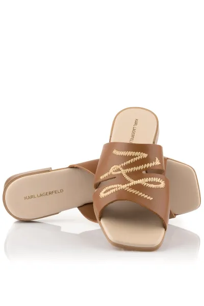 Šľapky Karl Lagerfeld Petalo Whipstitch Slide Tan Lthr