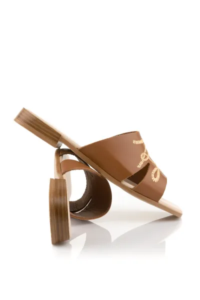 Šľapky Karl Lagerfeld Petalo Whipstitch Slide Tan Lthr