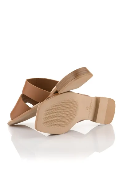 Šľapky Karl Lagerfeld Petalo Whipstitch Slide Tan Lthr