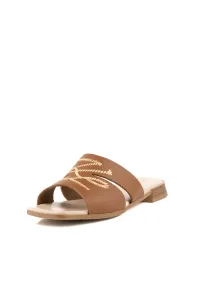 Šľapky Karl Lagerfeld Petalo Whipstitch Slide Tan Lthr