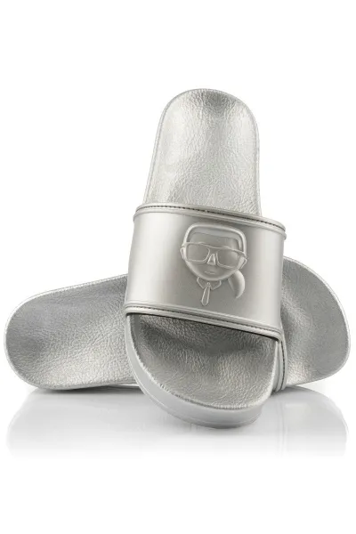 Šľapky Karl Lagerfeld Kondo Maxi Karl Nft Relief Silver Rubber